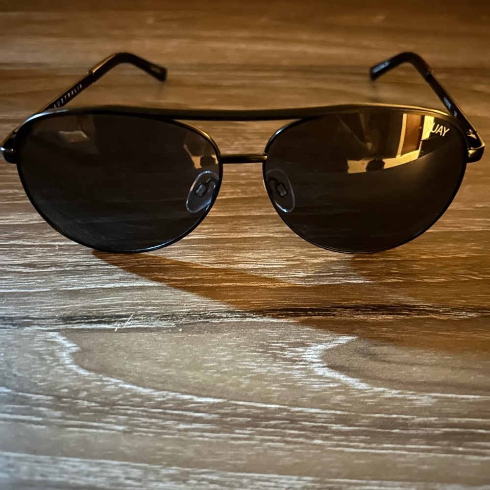 Quay Australia Black Aviator Sunglasses